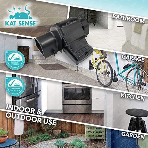 Kat Sense Covered Rat Trap & Chipmunk Trap, Prevents Accidental Triggering with Tunnel Design, Quick Action Pest Control Device, Indoor Outdoor Mouse Trap, Reusable Snap Style Rodent Control