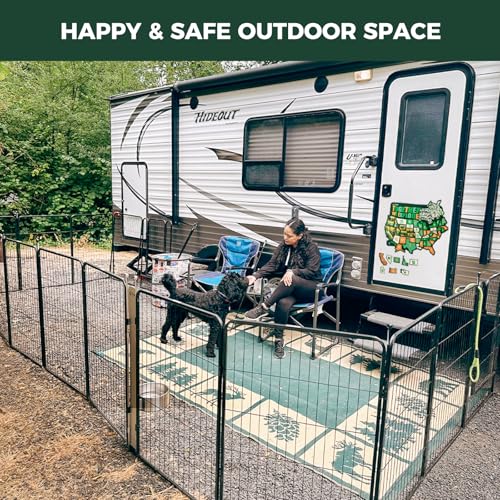 FXW Instant Dog Playpen, RV Camping, Outdoor & Yard, 45" H, 16 Panels | Portable, Easy setup, Heavy-duty, DIY layouts, For Large Dogs, Patented - size: 45"H