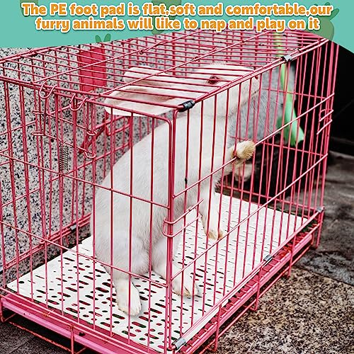 BBTO 24 Pieces Plastic Rabbit Cage Mat Durable Rabbit Feet Pad Small Animal Feet Pad Cage Resting Mat with a Convenient Connectors, Bunny Pads for Easy Cleaning for Bunny Rat Guinea Cats(White) - color: White