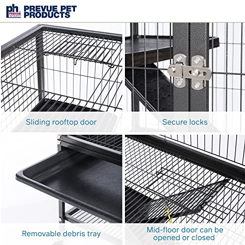 Prevue Pet Products 485 Feisty Ferret Home with Stand, Black Hammertone Small - style: Feisty Ferret Cage