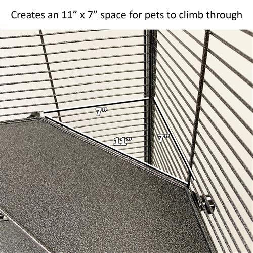 Exotic Nutrition Corner Shelves (2 Pack) Metal Cage Accessory Shelves for Sugar Gliders, Squirrels, Chinchillas, Prairie Dogs, Degus, and Other Chewing Animals