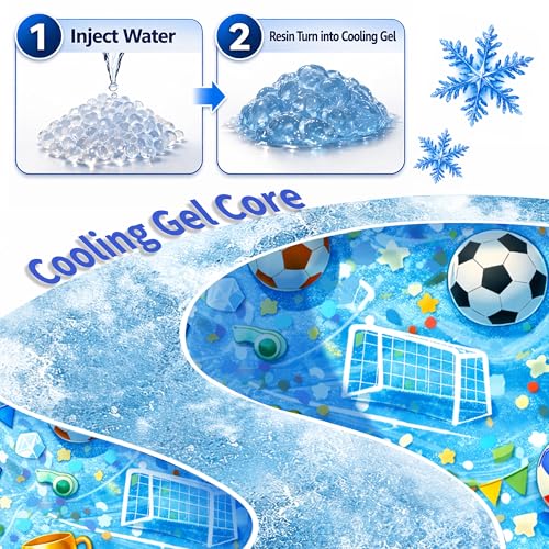 Dog Cooling Mat, Water-Activated Gel Ice Pad for Dogs&Cats, Self-Cooling Mat Soccer Fan Dog Gifts, Waterproof Wipe-Clean, Soccer-Themed Summer Beds for Outdoor&Indoor Large/Medium/Small Pets - size: Large：23.6”×35.4”