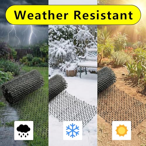 Cat Scat Mat with Spikes for Garden 6.5 Feet Cat Deterrent Mat | with Gentle Spikes for Dogs and Raccoons, with 8 Ground Stakes & 8 Zip Ties, 78.74" x 11" (White 2 Pcs) - color: 2Pcs-White