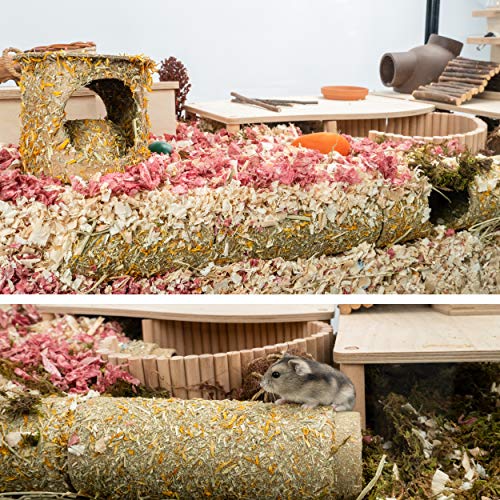 Niteangel Creative & Composable Hamster Tunnel: 3 Entrances & DIY Tube | Mimic Wild Underground Habitat & Build Unique Burrow as Hideout for Small Sized Animals Like Hamsters Mouse Gerbils Mice - size: T-Shape