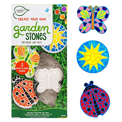 Creative Roots Paint Your Own Butterfly, Ladybug & Sun Stepping Stone by Horizon Group USA, 1 box of 3 count - style: Pack of 3