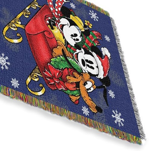Disney Mickey Mouse, Sleigh Ride Woven Tapestry Throw Blanket, 48" x 60", Multi Color - color: Sleigh Ride