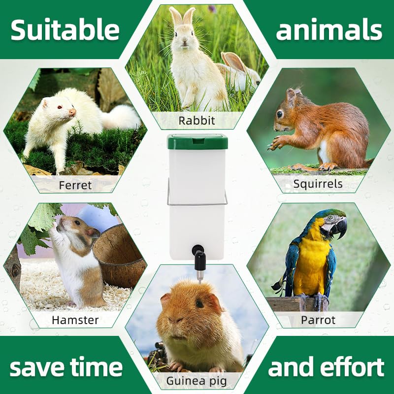 (32oz) Anti Bite Small Animal Water Bottle, Hanging Cage Automatic Small Pet Water Bottle Dispenser for Rabbit Bunny Hamster Guinea Pig Chinchilla Mouse