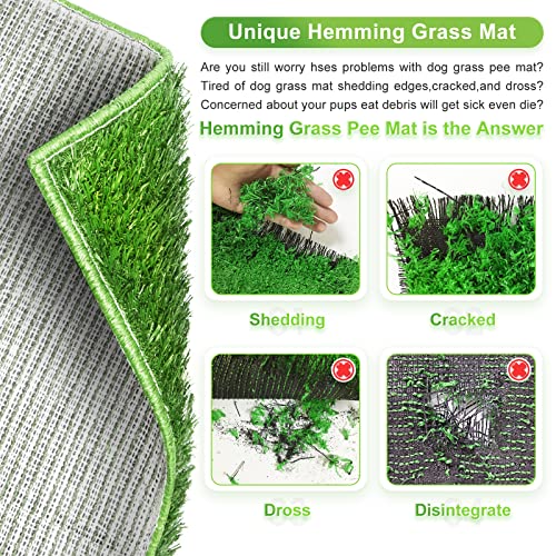 Hompet Dog Toilet Indoor Puppy Training Pad, Dog Potty Pet Training Grass Mat, Removable Waste Tray for Easier Clean Up, Artificial Turf, 25"×20" - size: 25" x 20"