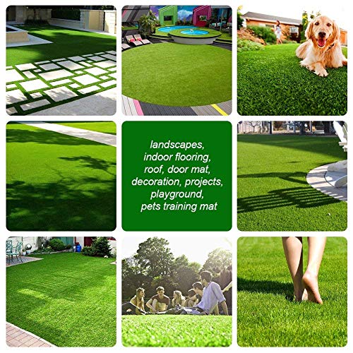 Petgrow Artificial Realistic & Thick Fake Mat for Outdoor Garden Landscape Pet Pad Dog Synthetic Grass Rug Turf (10FTX10FT(100 Square FT) - size: 10 FT x 10 FT (100 Square FT)