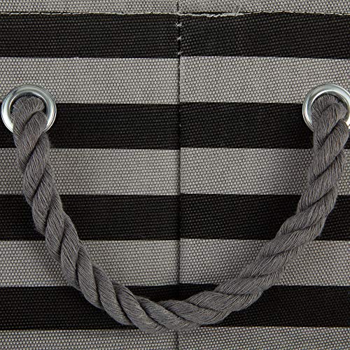Bone Dry Pet Storage Collection Striped Paw Patch Bin, Black, Small Round - color: Black, size: Small Round