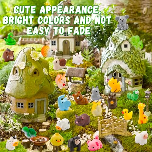 ywevyezc 42 Pcs Mini Resin Animals 42 Styles Resin Animals Figurines Bulk for Micro Fairy Party Favors Garden Hide Accessories Dollhouse Crafts Decor - style: 42Pcs-Animals