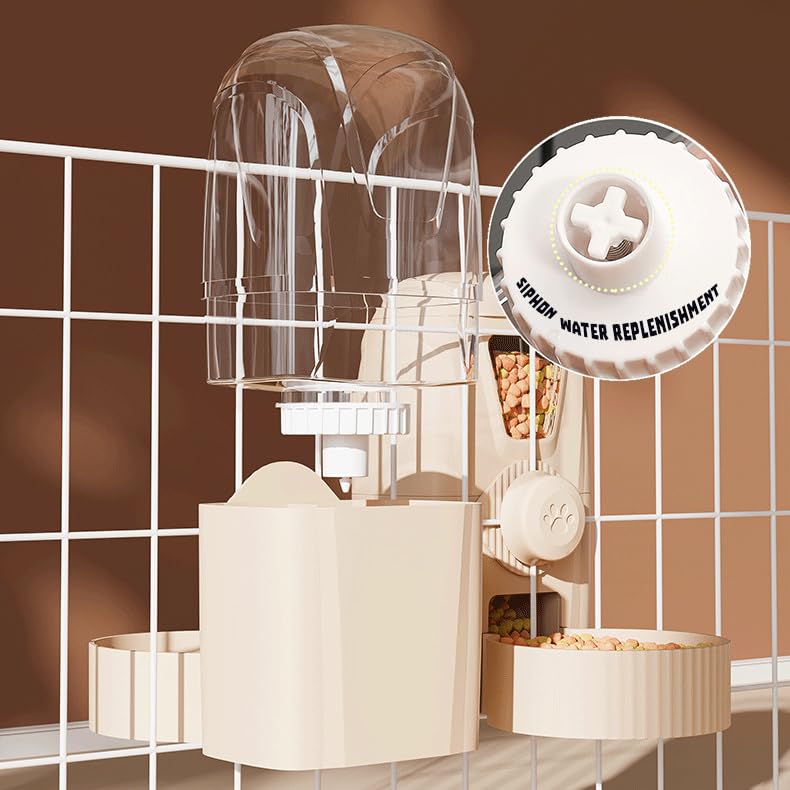 Hanging Cage Automatic Pet Food Water Dispenser 34oz, Large Capacity Feeder Gravity Refill Food and Siphon Suction Water Set for Dog Cat Rabbit Chinchilla and Ferret (Water Dispenser) - color: Water Dispenser
