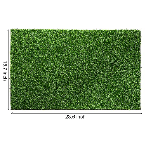 Fasmov 4 Pack Artificial Grass Guinea Pig Pee Pads, 15.7 × 23.6 Inch Fake Grass Rug Rabbit Grass Mat Dog Grass Pee Pads Artificial Turf Pet Grass Mat, Reusable Puppy Training Turf Mat