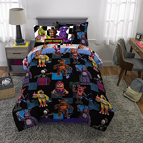 Franco Kids Bedding Super Soft Comforter and Sheet Set with Sham, 5 Piece Twin Size, Five Nights At Freddy's - color: Five Nights at Freddy's, size: 5 Piece Twin Size