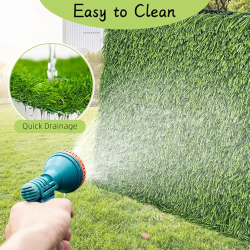 Hamiledyi 6 Pcs Artificial Rabbit Grass Mats Reusable Plastic Bunny Mat 11.8" x 11.8" Washable Turf Fake Grass Guinea Pig Pee Pads for Rabbit Chinchilla Small Pets Indoor Outdoor Trainer - size: 6 Pcs