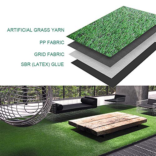 Petgrow Synthetic Artificial Grass Turf Lawn 4 x 26ft, 1.38" Outdoor/Indoor Fake Grass Rug Astroturf for Dogs,Faux Grass Rug with Drainage Holes/Custom Size Provided - color: 4ft, size: 4 x 26ft