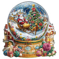 Christmas Crystal Ball Puzzles Adults Gifts Wooden 265 Pieces 13.4 * 12.9in - color: Christmas Crystal Ball, size: Large