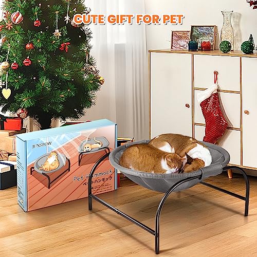 Cat Bed Large Free-Standing Detachable Pet Hammock Cat Sleep, Grey | Cat Supplies Pet Supplies Whole Wash Stable & Breathable Easy Assembly Indoors Outdoors, 16.9 in x 16.9 in x 9.5 in - color: Grey, size: 22.0"L x 21.3"W x 11.0"Th (Mesh)