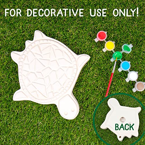 Creative Roots Mosaic Turtle DIY Stepping Stone Kit, Includes Ceramic Stone & 6 Vibrant Paints for Kids Ages 8+ - style: Turtle
