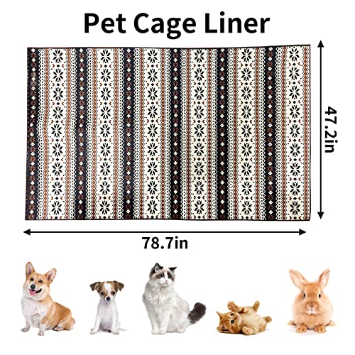 VCEPJH Large Rabbit Floor Mats for Indoor Rabbit Cage Liners Washable 78.7"X47.2" Reusable Bunny Rugs for Playpen Pad Soft Animal Cage Flooring Anti Slip Pet Carpet for Ferret Guinea Pig Bedding - size: 78.7 x 47.2 in