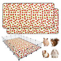 2 Pack Guinea Pig Cage Liners, 48"x 72" Washable Waterproof Bedding for Rabbit, Bunny, Hamster & Small Animals, Reusable Super Absorbent Pee Pads for C&C Cage, Strawberry Print - size: 48*72 inch 2pack