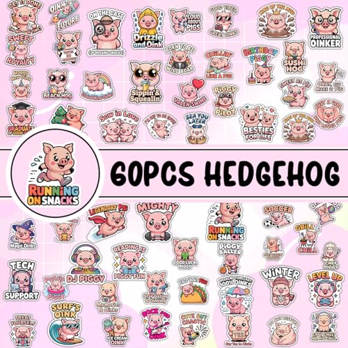Vybonz Pig Sticker Cute Animal Decal Funny Cartoon Farm Animal | Pig Stickers with Funny Animal Characters and Quotes for Farm Lovers, Laptop, Water Bottle, Journal and Notebook Use - color: Pig, size: 3in