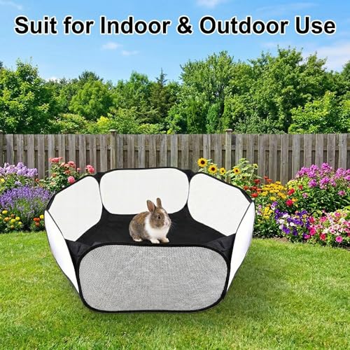 Small Animals Playpen, Portable Pop-up Open Interactive Pet Tent, Indoor Outdoor Fence for Rabbits, Guinea Pig, Hamster, Chinchillas, Kittens, Puppies