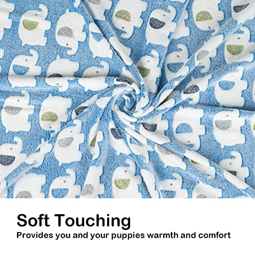 Dono 1 Pack 3 Dog Blankets, Soft Fluffy Fleece Pet Blanket Warm Sleep Mat Paw Print Design Puppy Kitten Throw Blankets Doggy Blanket for Dogs - color: Pink/Blue/Yellow, size: Small(23*16")