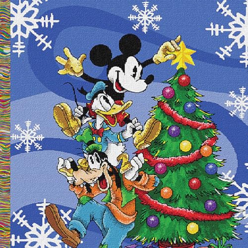 Disney Mickey Mouse Blanket Holiday Cheer Woven Tapestry Throw 48" x 60" - color: Spread Cheer