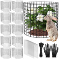 10 Pack Plant Protectors from Animals, 13x12 Plant Cages for Outdoor Plants | Wire Plant Protector, Thick Metal, Non-deformable, Free-Cut, Cap-less Design, Plant Protection Cage to Keep Animals Out - size: 10 PACK-13x12inch