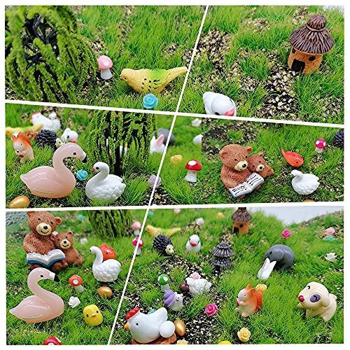 JKanruh 101 Pieces Miniature Animals,Fairy Garden Accessories,Miniature Toy Animals Ornament Kits Set for DIY,Fairy Garden House,DIY Terrarium,Flower Pots Ornaments,Craft Decor …