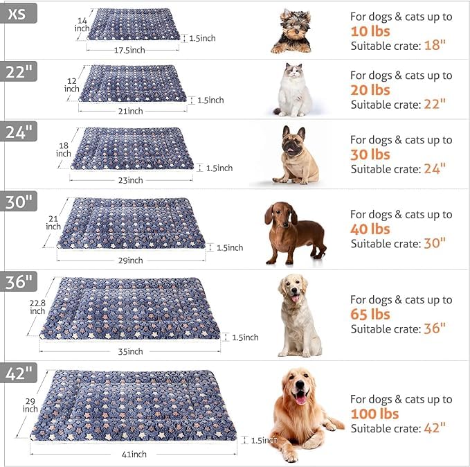 Mora Pets Dog Bed Crate Pad Ultra Soft Pet Bed with Cute Star Print Washable Reversible for Large Medium Small Dogs 23 x 18 inch 2 Pack Dark Blue - color: pack - Dark Blue/Dark Blue, size: 24-Inch