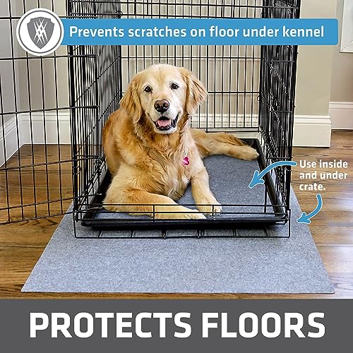 Drymate Dog Crate Mat Liner, Absorbs Urine, Waterproof, Non-Slip, Washable Puppy Pee Pad for Kennel Training - Use Under Pet Cage to Protect Floors, Thin Cut to Fit Design (USA Made) (LGrey)(29"x48") - size: 29" x 48"