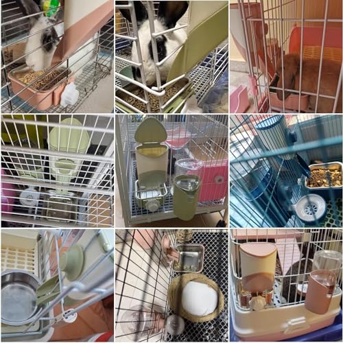 Rabbit Hay Feeder, 3-in-1 Feeding Set with Food Bowl and Hanging Funnel for cage, Hay Rack for Bunny Guinea Pig Chinchilla (Green) - color: Green