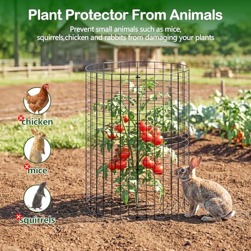 10 Pack Plant Protector from Animals, Wire Mesh Plant Cages for Garden – Sturdy Metal Plant Protectors to Keep Rabbits, Squirrels, and Animals Out– Ideal for Flowers, Outdoor Plants (13'' x 13'') - size: 10PACK-12*12inch