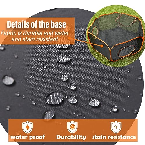 Pawtenda 2-in-1 Cat Tent & Enclosure Outdoor, Foldable Playpen with Tunnel | Orange Portable Catio for Outside, Pop-Up, Breathable Tear-resistant Mesh and sturdy frame, for Cats and Other Animals - color: Orange