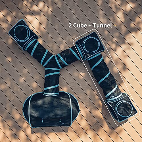 INTURN Cat Furniture Tent for Indoor and Outdoor Playpen Portable Cat Tunnels, Outdoor Kennel (2 Cube + Tunnel) - color: 2 Cube + Tunnel