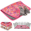 YUEPET Waterproof Guinea Pig Blankets 3 Pack, Fleece Cage Liners, L | Guinea Pig Fleece Cage Liners, Waterproof Backing, Machine Washable, Soft Fleece Surface, 48 x 24 in - color: White+pink+coffee, size: L-48"×24"