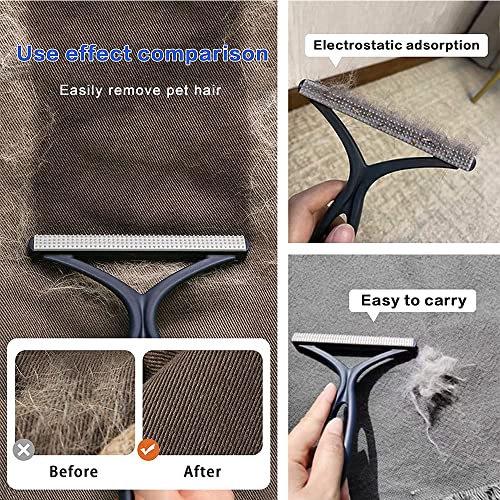 Pet Hair Remover Carpet Rake, Dog & Cat Hair Remover, Carpet Scraper | Pet Hair Removal Tool, Fabric Shaver, Lint Remover, Carpet Brush, Rugs, Couch, Furniture, Car, Pet Towers - color: Blue and Dark Blue