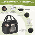 Soft Cat Carrier Up to 20 Lbs, Washable Pet Travel Bag for Kitten Puppy | Breathable Mesh, Medium to Big Pets Small Dog,Soft-sided Cloth Animal Crate for Car Travel Carrying, Safe for Vet Visit,Black - color: Black