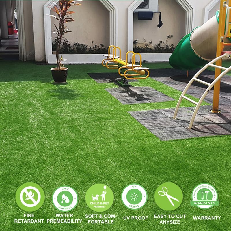Artificial Grass Turf 0.4 Inch 1FTX18FT Synthetic Grass Mat Fake Grass Indoor Outdoor Rug Grass Carpet Custom Sized for Garden Lawn Landscape Balcony - size: 1FTX18FT