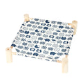 Patas Lague Cat Hammock Bed Small Eleveted Dog Bed 19x19 in White Cat | Brethable Wooden Pet Bed, Cooling Rabbit Cot, Outdoor Cat Furniture For Summer - color: White Cat