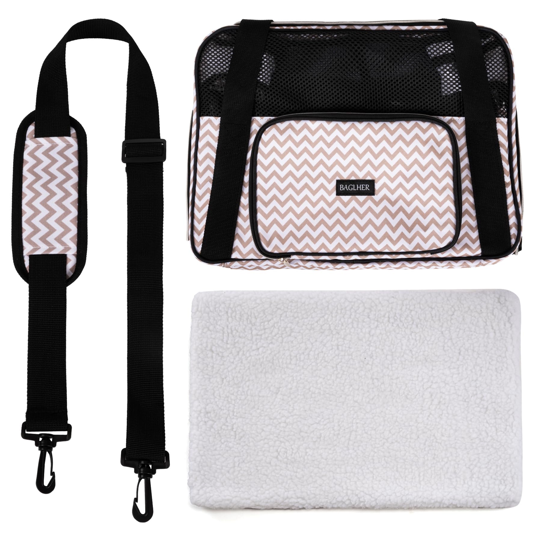 BAGLHER Pet Travel Carrier, Cat Carriers Dog Carrier for Small Medium Cats Dogs Puppies, Airline Approved Small Dog Carrier Soft Sided, Collapsible Puppy Carrier - color: BLW